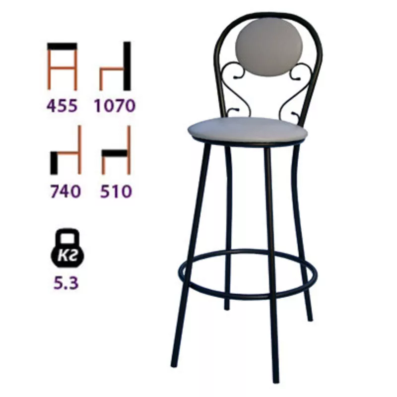 Барные стулья на металлокаркасе 13